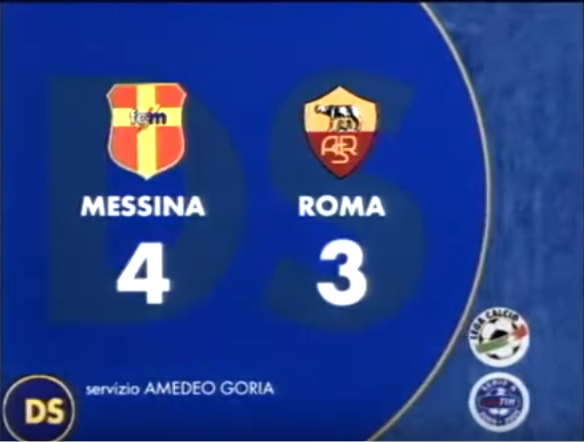 Messina Roma 4 a 3